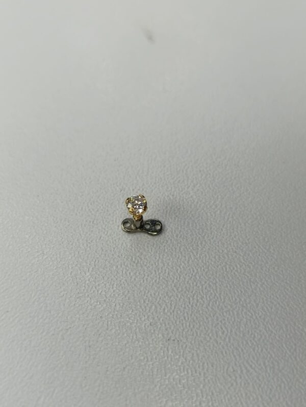 MICRODERMAL 3MM UÑA CIRCON ORO